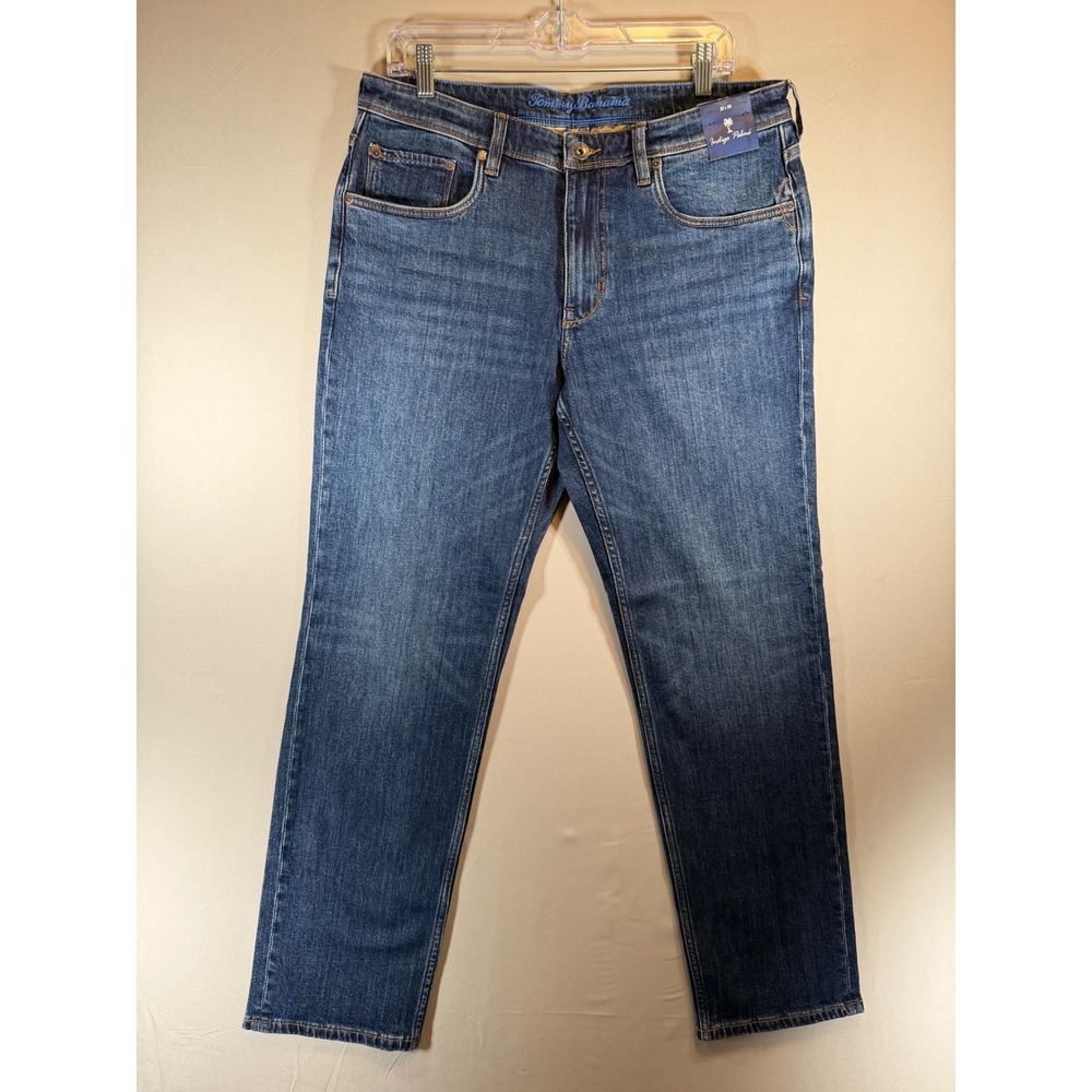 Tommy Bahama Indigo Palms Mens Straight Leg Jeans Medium Wash 33x30 Stretch